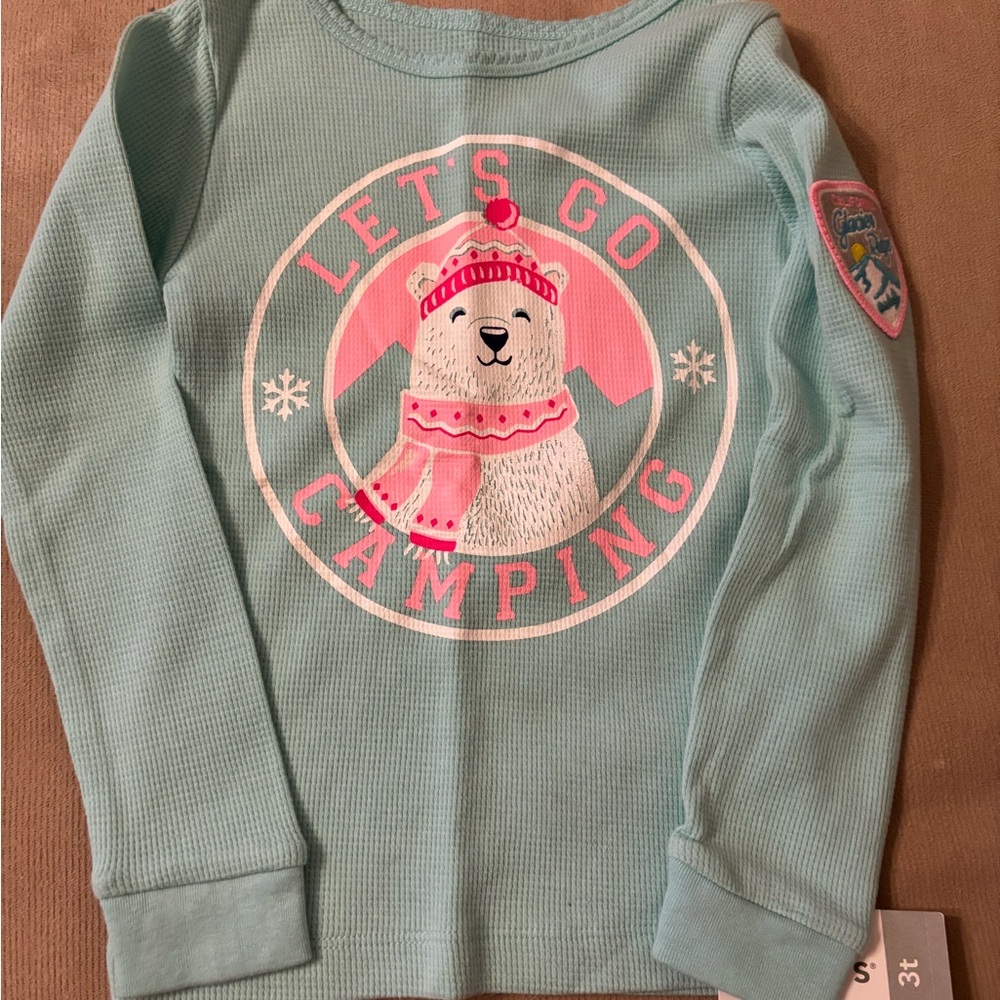 Carter's Long Sleeve Tees - Purple and Teal Size 3T - Picture 3 of 4